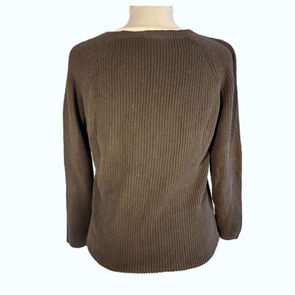 ELLE Brand 100% Cotton Polka Dots Sweater Size Large - Picture 2 of 6